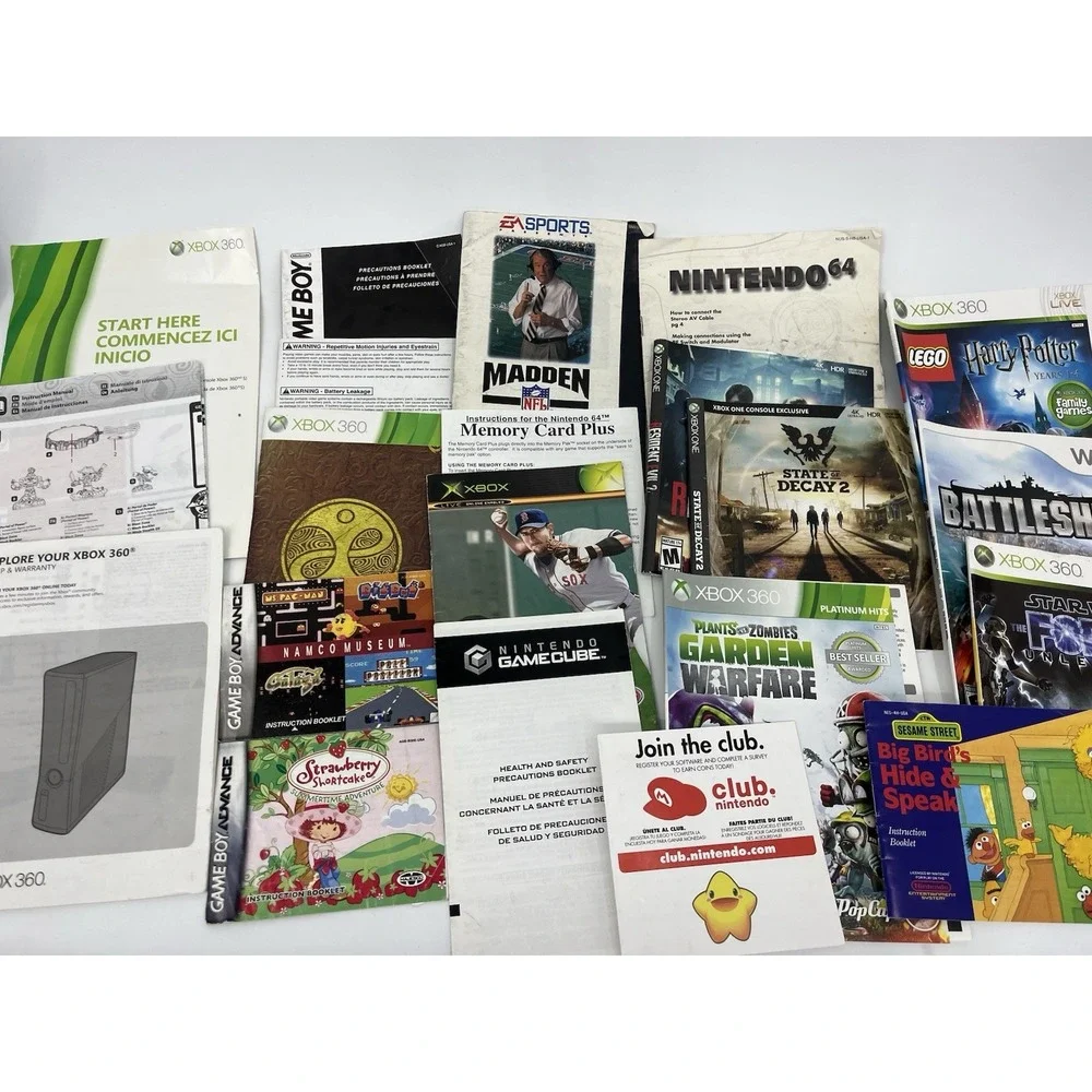 Vintage Lot of Video Game Manuals Instruction Booklets and Inserts